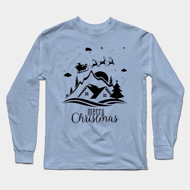 Merry Christmas Long Sleeve T-Shirt by Blended Designs